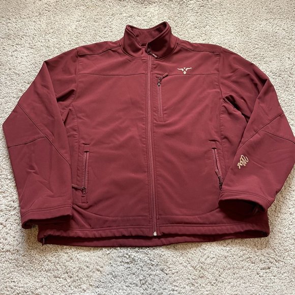 Wrangler 20X Red Softshell Long Live Cowboys Full Zip Jacket Mens 2XLT - Picture 1 of 8